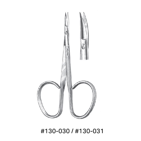 Ribbon Scissors 4 in Straight 15mm Blunt/Blunt - Delasco